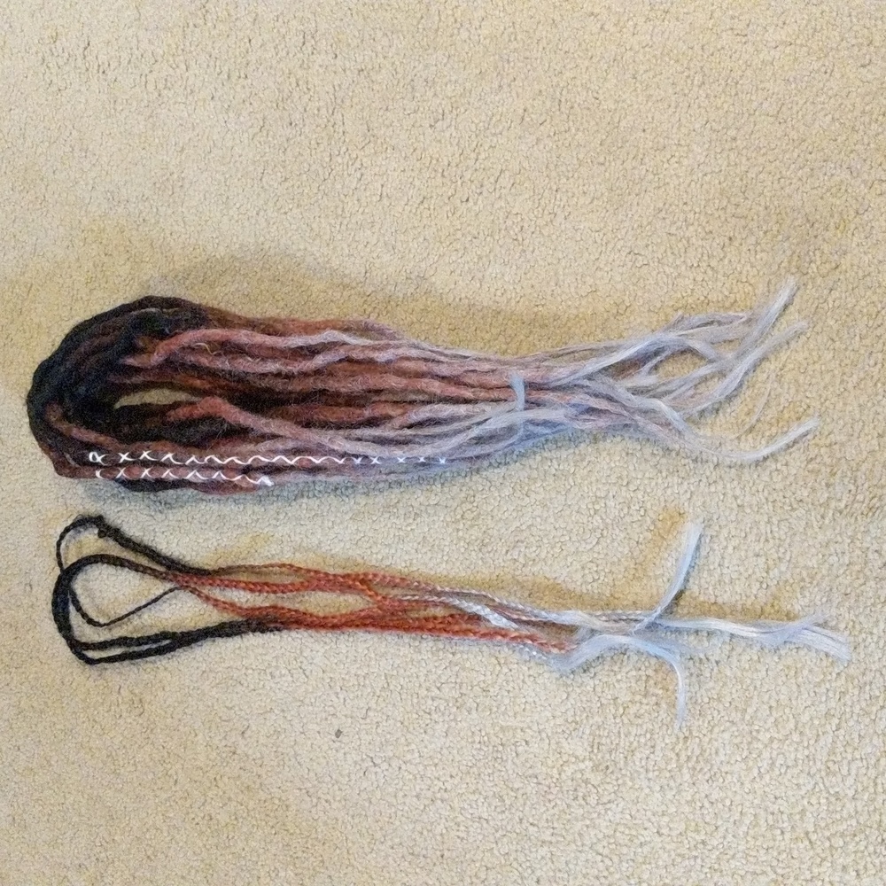 Brand new handmade ombe color synthetic dreadlocks D.E